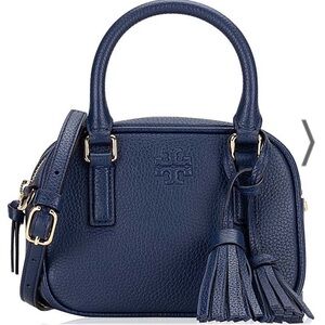 EUC Tory Burch Thea Mini Satch Crossbody Leather Top Handle Zip Purse Bag Tote